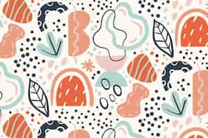 Free vector hand drawn abstract leaves pattern