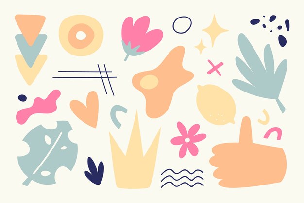 Hand drawn abstract organic shapes background