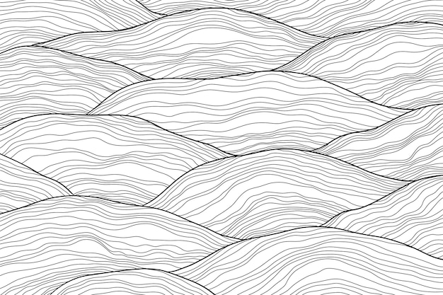 Hand drawn abstract outline background