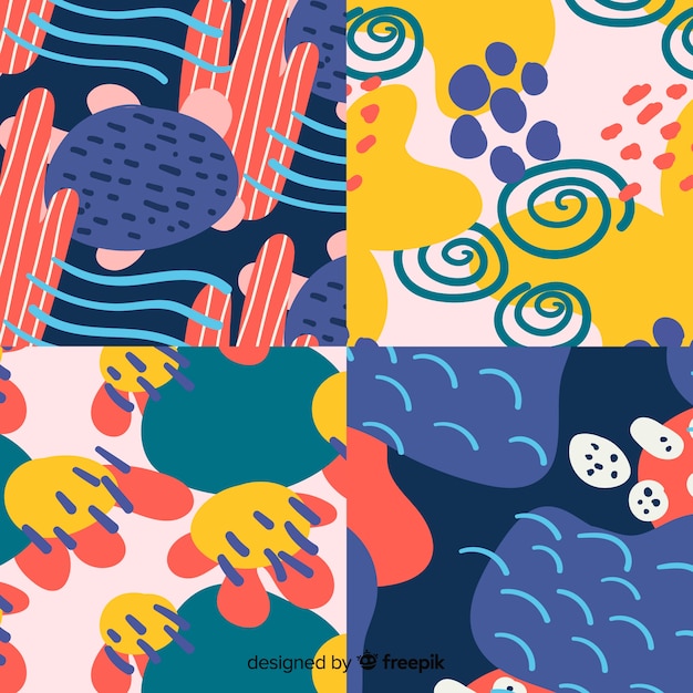 Free Vector hand drawn abstract pattern collection