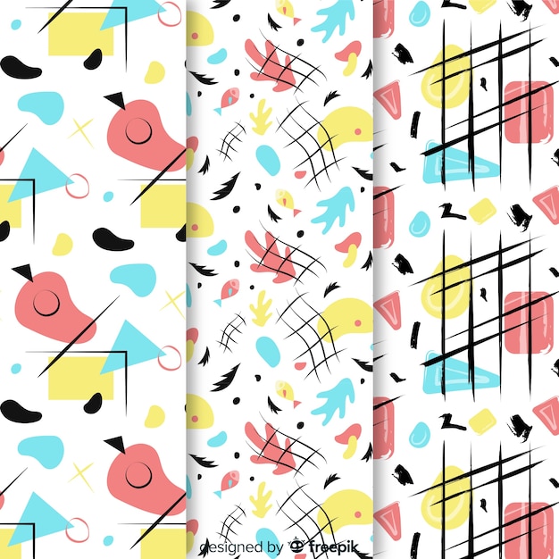 Free vector hand-drawn abstract pattern collection