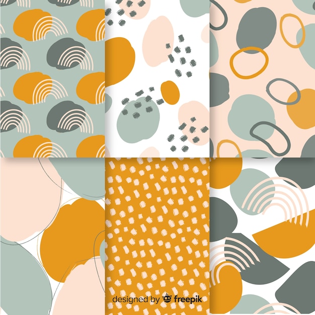 Free vector hand drawn abstract pattern collection