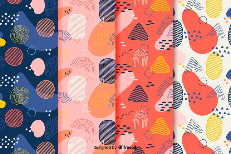 Free Vector hand drawn abstract pattern collection
