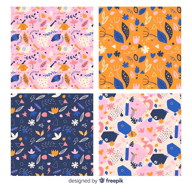 Hand drawn abstract pattern collection