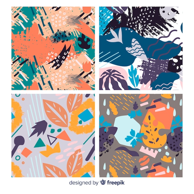 Free vector hand drawn abstract pattern collection