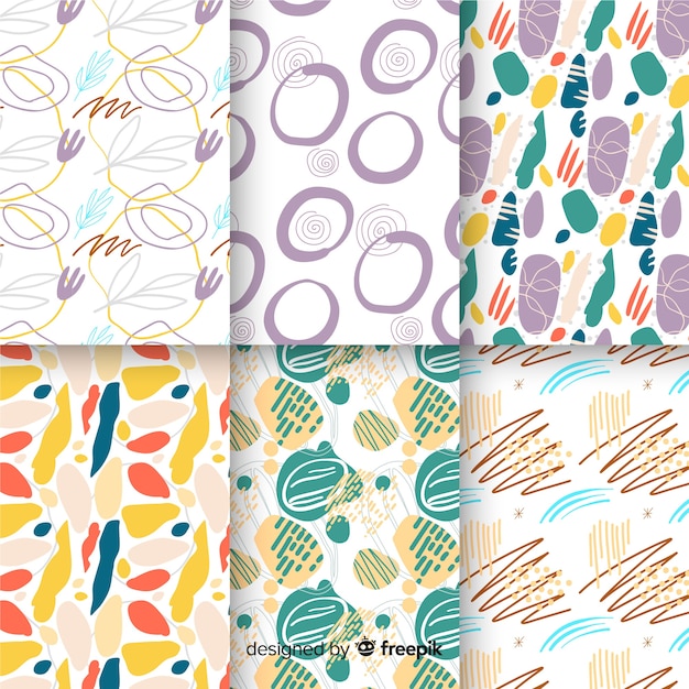 Free vector hand drawn abstract pattern collection