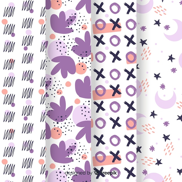 Free vector hand drawn abstract pattern collection