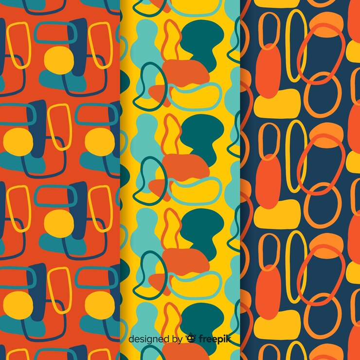 Free Vector hand drawn abstract pattern collection