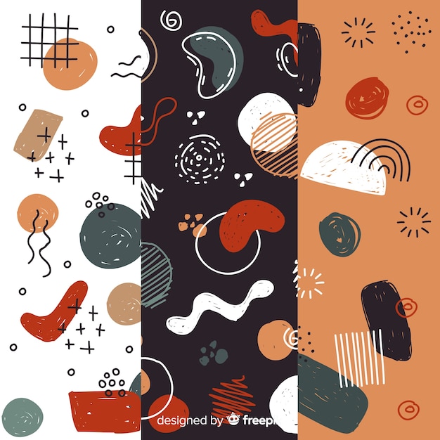 Free vector hand drawn abstract pattern collection