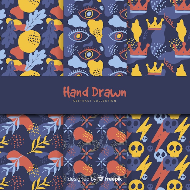 Hand drawn abstract pattern collection