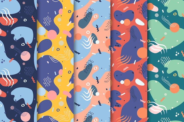 Free vector hand-drawn abstract pattern collection