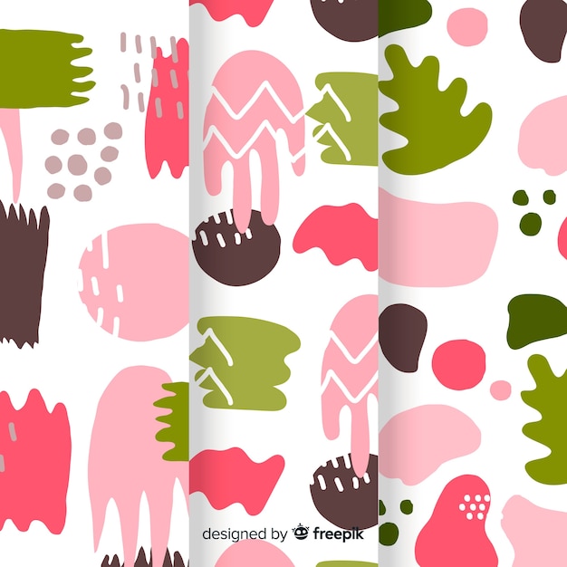 Free vector hand drawn abstract pattern colorful collection