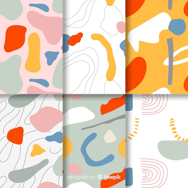 Free Vector hand drawn abstract pattern pack