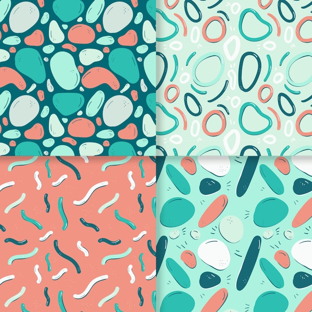 Free vector hand drawn abstract pattern pack