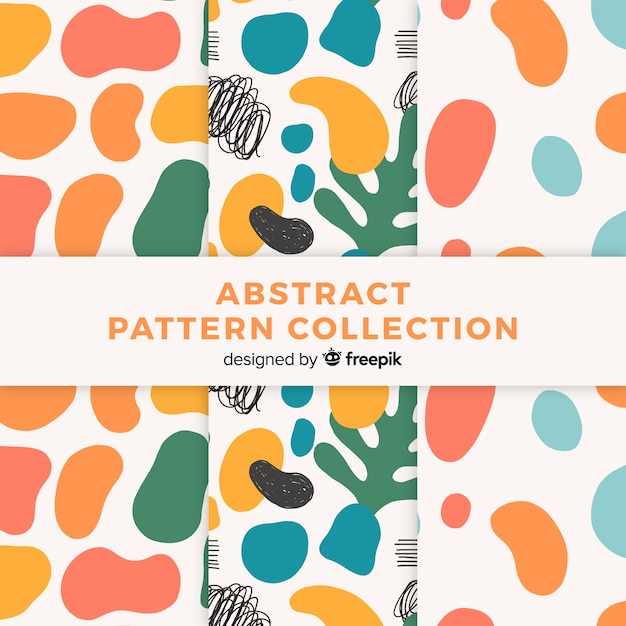 Free vector hand drawn abstract pattern set