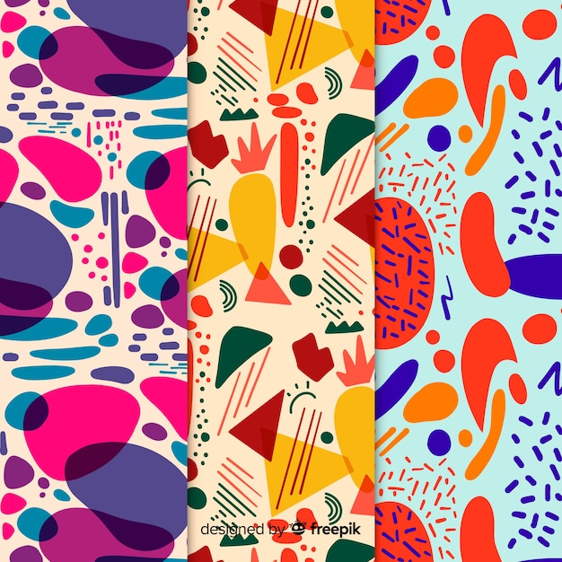Free vector hand drawn abstract pattern set