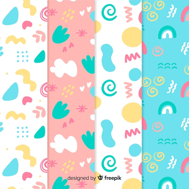 Free vector hand drawn abstract pattern set