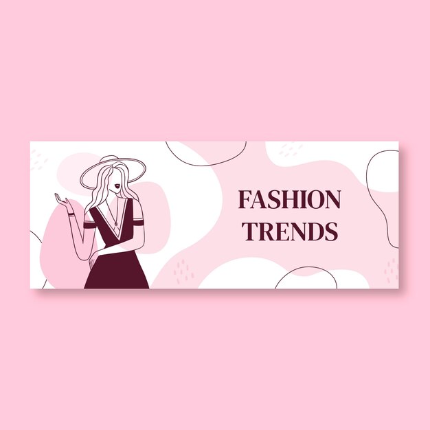 Hand drawn abstract pink fashion trends discord banner