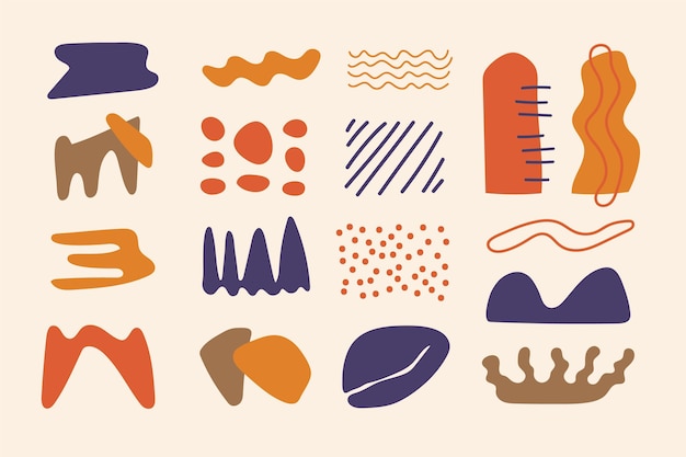 Free vector hand drawn abstract shape collection