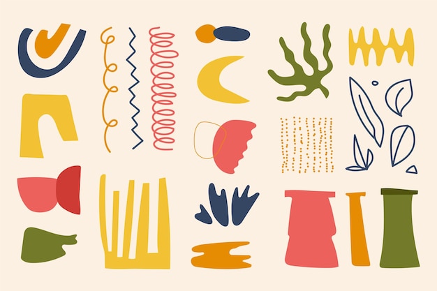 Free vector hand drawn abstract shape collection