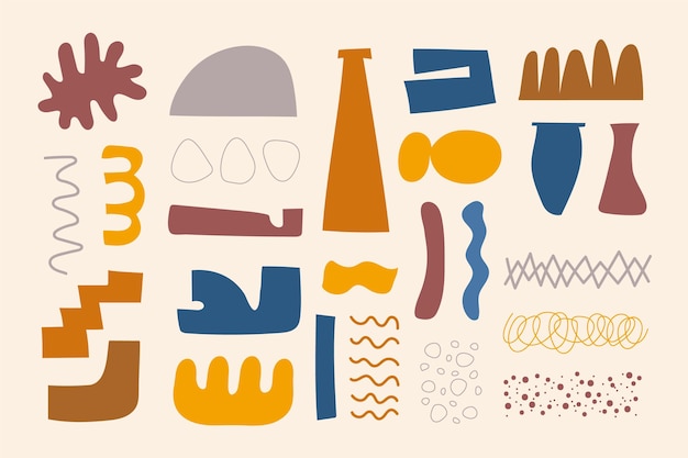 Free vector hand drawn abstract shape collection