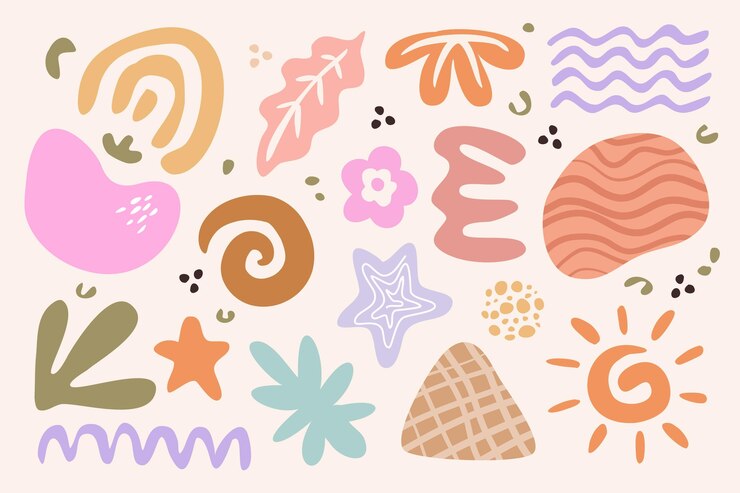 Free Vector hand drawn abstract shape collection