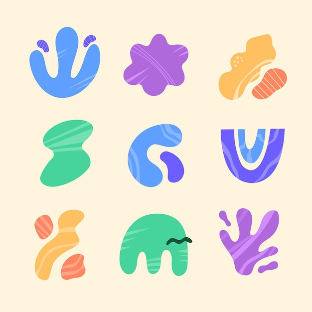 Free vector hand drawn abstract shape collection