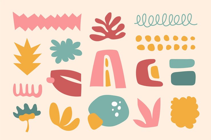 Free Vector hand drawn abstract shape collection