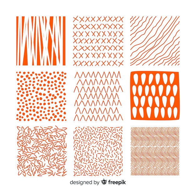 Hand drawn abstract shape pattern collection