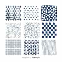 Free vector hand drawn abstract shape pattern collection