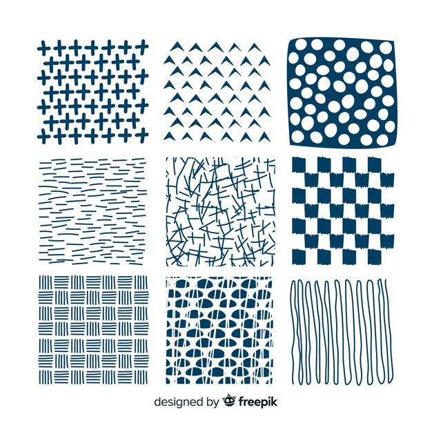 Hand drawn abstract shape pattern collection