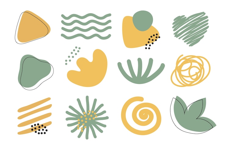Free Vector hand drawn abstract shape set