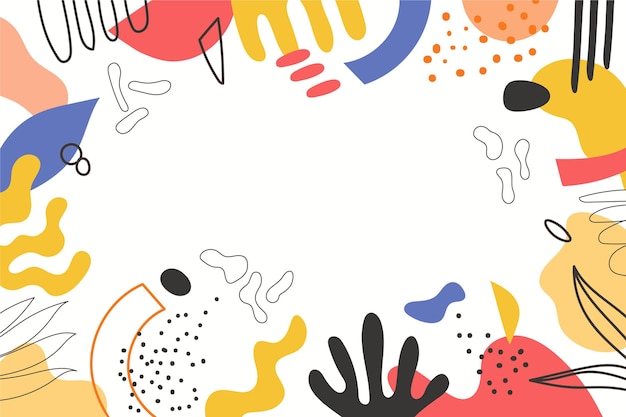 Hand drawn abstract shapes background