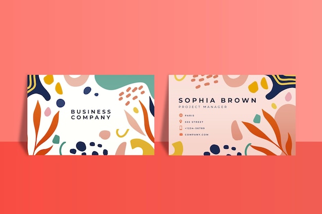 Free vector hand drawn abstract shapes business card