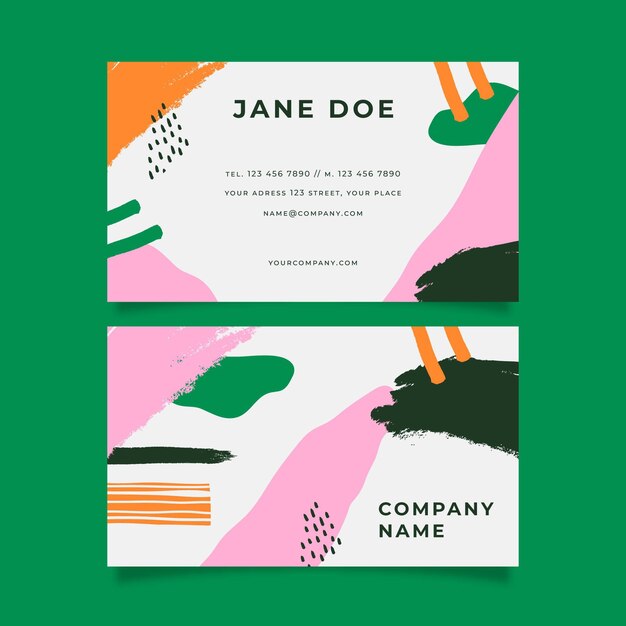 Hand drawn abstract shapes business cards