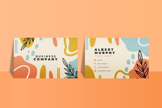 Hand drawn abstract shapes business cards