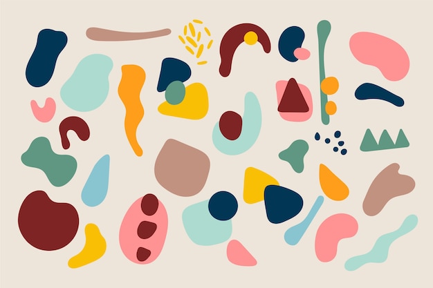 Hand drawn abstract shapes collection
