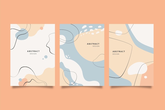 Free vector hand drawn abstract shapes cover collection