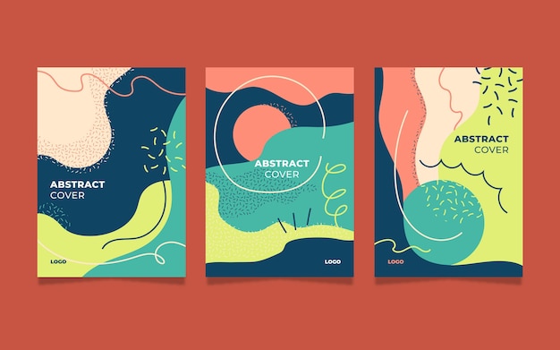 Free vector hand drawn abstract shapes cover collection