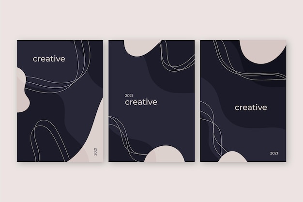 Free vector hand drawn abstract shapes cover collection