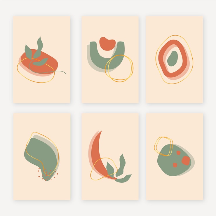 Free Vector hand drawn abstract shapes cover collection