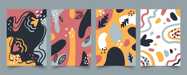 Hand drawn abstract shapes cover collection