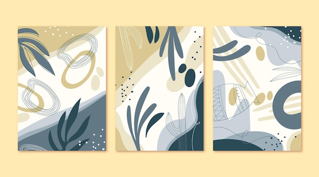 Free vector hand drawn abstract shapes cover collection