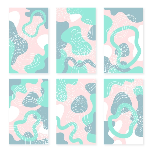 Free vector hand drawn abstract shapes cover collection