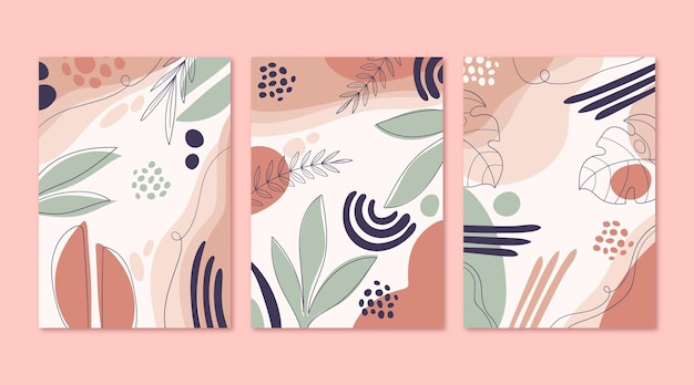 Free vector hand drawn abstract shapes cover collection