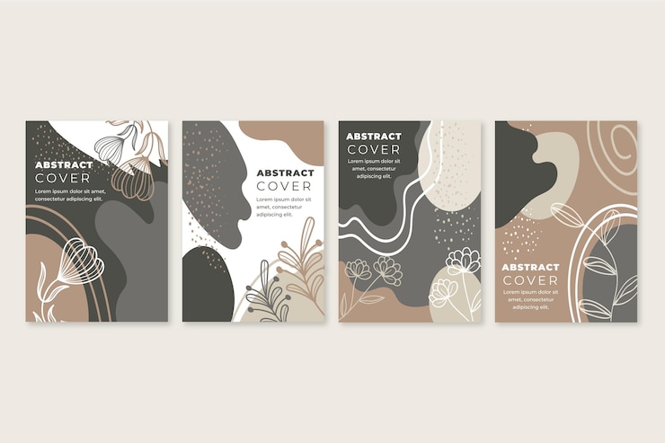 Free Vector hand drawn abstract shapes cover collection