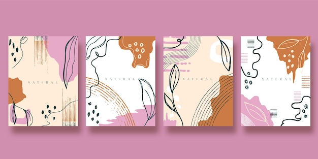 Free vector hand drawn abstract shapes cover collection