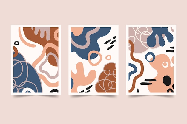 Free vector hand drawn abstract shapes cover collection