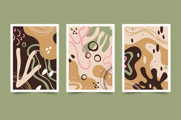 Free vector hand drawn abstract shapes cover collection