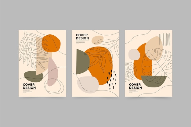 Free vector hand drawn abstract shapes cover collection